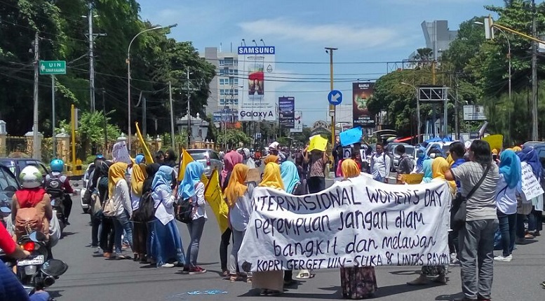 Aksi Peringatan Internasional Women Days PMII Yogyakarta/Foto Dok. Pribadi/Nusantaranews