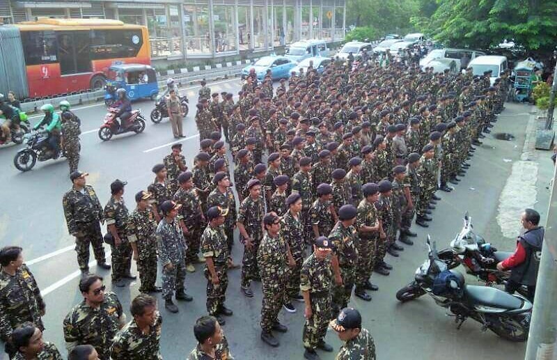 Ribuan Anggota Banser Gelar Apel Kebangsaan Di Ragunan. Foto Istimwa