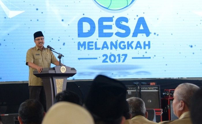 Gus Ipul Berikan Sambutan Pada Peluncuran Program Desa Melangkah 2017 di Pendopo Kab Sidoarjo/Foto tri Wahyudi/Nusantaranews