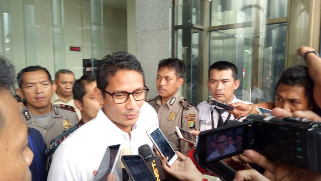 Sandiaga Uno usai bersaksi di KPK, Selasa (23/5/2017)/Foto: Restu Fadilah/Nusantaranews