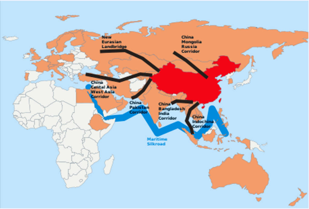 Peta One Belt One Road/Foto Istimewa/Nusantaranews