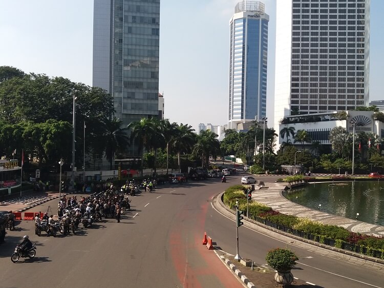 Suasana Bundaran HI Diperingatan May Day/Foto Restu Fadilah/Nusantaranews