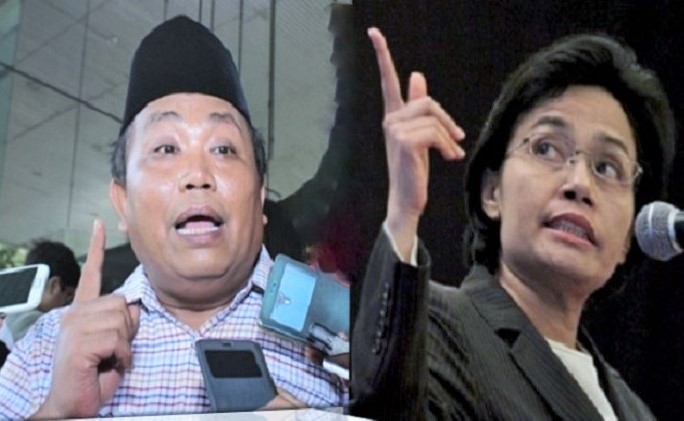 Wakil Ketua Umum Gerindra, Arief Poyuono dan Menteri Keuangan Sri Mulyani. Foto Ilustrasi: NUSANTARANEWS.Co