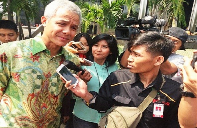 Gubernur Jawa Tengah (Jateng) Ganjar Pranowo di Gedung KPK, Jakarta Selatan, Selasa (4/7/2017). (Foto: Restu Fadilah/Nusantaranews)