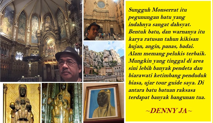 Saat Dennya JA mengunjungi Black Madonna di Montserrat. Ilustrasi: NusantaraNews.co/ Foto: Dok. Pribadi