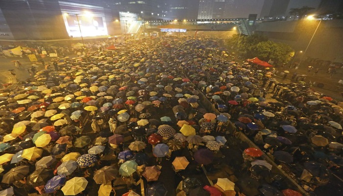 Revolusi Payung (Umbrella Movement), aktivis pro demokrasi Hong Kong. (Foto: AP)