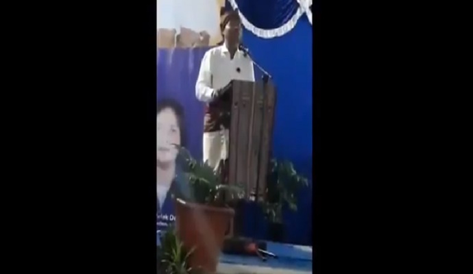 Schreenshot video pidato politik politisi NasDem Viktor Laiskodat di Kupang, NTT. (Sumber: @panca66)