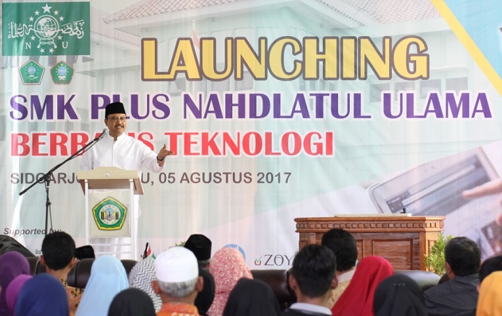 Wakil Gubernur Prov Jatim Launching SMK Plus NU Di Bluru Sidoarjo/Foto Tri Wahyudi/Nusantaranews