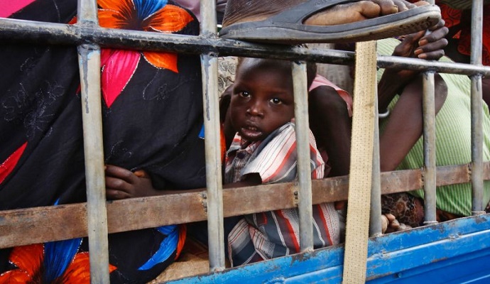 Pengungsi Sudan Selatan di sebuah kamp PBB di Sudan. (AFP Photo/ASHRAF SHAZLY)