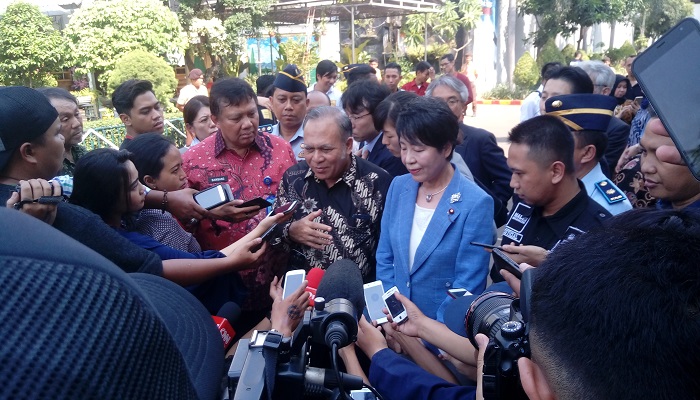 Menteri Kehakiman Jepang Yoko Kamikawa mengunjungi Lapas Klas IIA Narkotika Jakarta, Cipinang, Jakarta Timur. (Foto: Richard Andika/NusantaraNews)