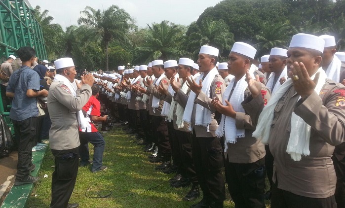 Kapolda Metro Jaya, Irjend Pol Idham Aziz menyatakan telah menyiapkan pasukan Asmaul Husna untuk menghadapi Massa Aksi 299. Foto Al Ayuddi/NusantaraNews.co