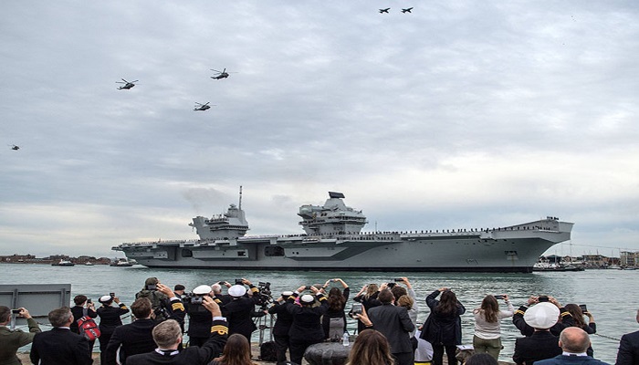 Kapal Induk Angkatan Laut Kerajaan Inggris di Portsmouth. (Getty Images)