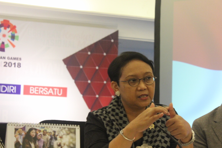 Menteri Luar Negeri Retno Marsudi saat Konferensi pers usai rapat koordinasi tingkat menteri di Kemenko PMK, Jakarta Pusat, Kamis (1492017). Foto Rivhard Andika/ NusantaraNews.co