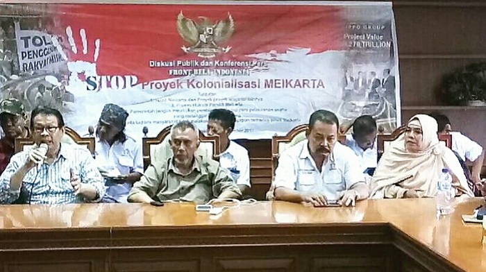 Konferensi Pers, dalam Diskusi bertema "Gerakan Tolak Meikarta". Foto: Dok. Istimewa