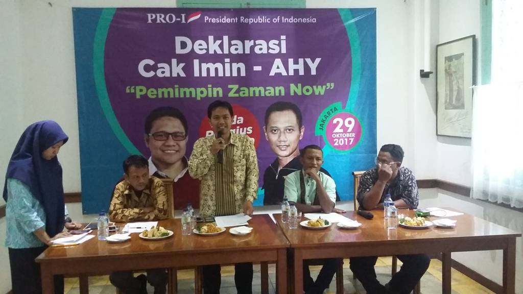 Organisasi Pro1 atau Pro-One mendeklarasikan duet Cak Imin-AHY untuk Pilpres 2019. (Foto: Ucok Al Ayubbi/NusantaraNews)