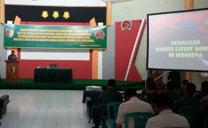 Pembekalan mewaspadai bahaya laten komunisme dan gerakan radikal Korem 084/Bhaskara Jaya (Foto Istimewa/Nusantaranews)