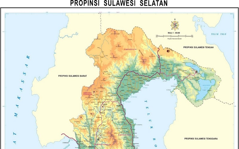 Peta Sulawesi Selatan. (Foto: Istimewa)