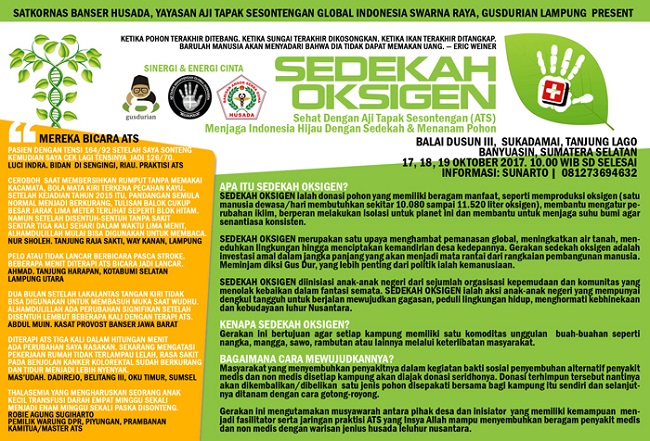 Sedekah Oksigen Satkornas Basada Banser di Sumsel. Poster/Foto: Istimewa/ NusantaraNews