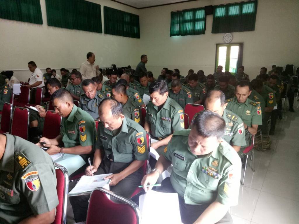 Kegiatan penelitian personel diikuti oleh 75 orang di jajaran Korem 083/Bdj. (Foto: Dok. Penrem)