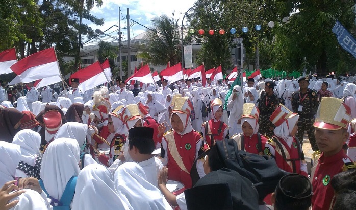 Semarak acara penyambutan Munas Alim Ulama dan Konbes NU di Mataram NTB. Foto: Dok. Panitia/ NusantaraNews