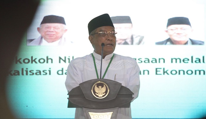 Ketua Umum PBNU KH. Said Aqil Siroj saat sambutan pada Munas Alim Ulama dan Konbes NU 2017 di Masjid Raya Hubbul Wathan, Islamic Center, Mataram, 23-25 November 2017. Foto: Dok. Munas Alim Ulama 2017