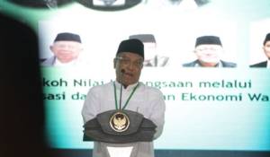 Ketua Umum PBNU KH. Said Aqil Siroj saat sambutan pada Munas Alim Ulama dan Konbes NU 2017 di Masjid Raya Hubbul Wathan, Islamic Center, Mataram, 23-25 November 2017. Foto: Dok. Munas Alim Ulama 2017