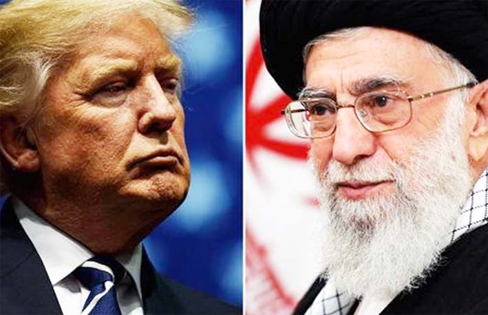 Presiden AS Donald Trump dan Pemimpin Spiritual Tertinggi Iran Ayatullah Ali Khameini/Foto thebaghdadpost.com