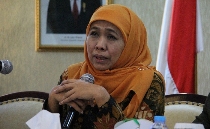 Menteri Sosial Khofifah Indar Parawansa. Foto Tri Wahyudi/ NusantaraNews