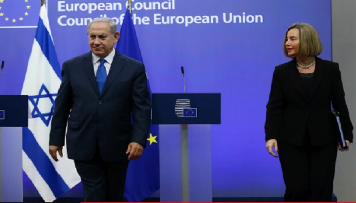 Perdana Menteri Israel Benjamin Netanyahu dan kepala kebijakan luar negeri Uni Eropa Federica Mogherini. Foto: Getty Images)