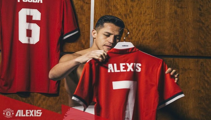 Alexis Sanchez diumumkan secara resmi sebagai pemain baru Manchester United pada Senin (22/1/2018) .(Foto: Twitter/ManUtd)