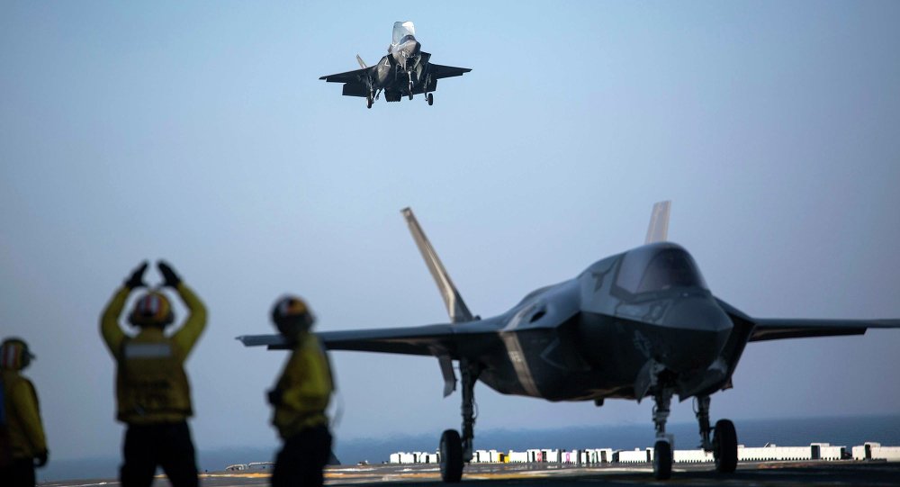 Pesawat tempur F-35B milik militer Amerika Serikat. Foto: REUTERS/US Marine Coprs/Lance Cpl.Remington Hall/Handout