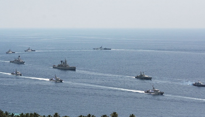 Armada kapal perang Angkatan Laut Indonesia (TNI AL) saat melakukan patroli di Laut Natuna