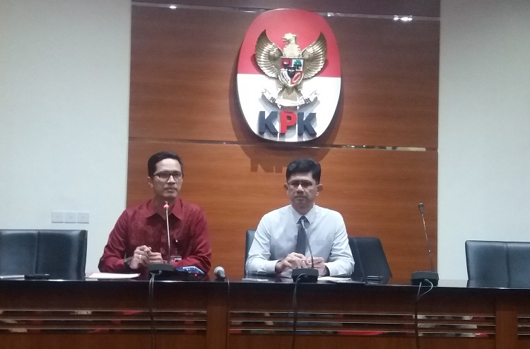 Wakil Ketua KPK, Laode Muhammad Syarief bersama Jubir KPK Febri Diansyah (Foto Restu Fadilah)