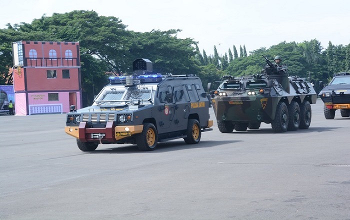 Barracuda dan Panser dilibatkan dalam kegiatan Sispamkota. (Foto: Istimewa)