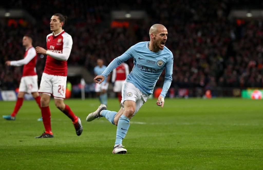 David Silva Rayakan Gol Ketiga Man City (Foto Istimewa)