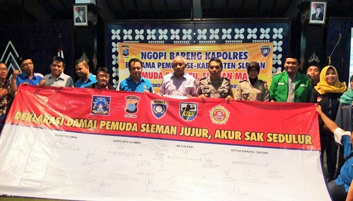 Deklarasi Sleman Damai dilakukan pemuda DIY. (Foto: Istimewa)