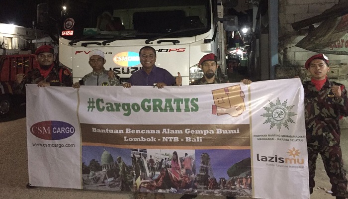 csm cargo, lazismu, muhammadiyah, mdmx muhammadiyah, bantuan lombok, gempa lombok, korban gempa