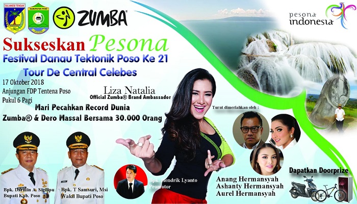 poso, sulawesi tengah, menpar, menteri pariwisata, fastival danau poso, danau poso, warga poso, rekor dunia, tarian zumba, tarian amerika, tarian kolumbia, budaya poso, festival pariwisata, nusantaranews, nusantara, nusantara news