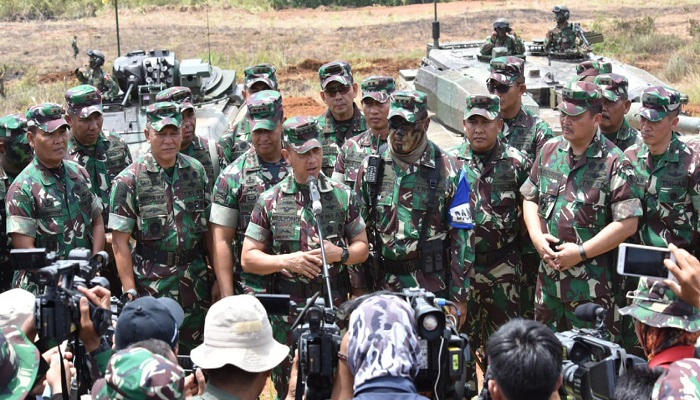 ksad, tni ad, jenderal mulyono, latancab tni ad, brigade infanteri, latihan tni ad, brigade tim pertempuran, alutsista modern, alutsista tni ad, pesawat helly mi 35, helly bell 412, tank leopard, meriam 155 mm caesar, roket astros, rudal mistral, demo pertempuran, latihan tempur, jenderal mulyono