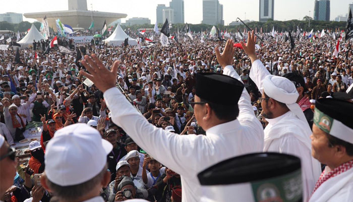 Prabowo Subianto di Hadapan Peserta Reuni 212 (Foto Istimewa)