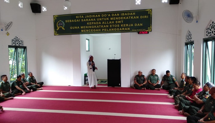 siraman rohani, masjid baladhika jaya, korem baladhika jaya, prajurit baladhika jaya, nusantara news