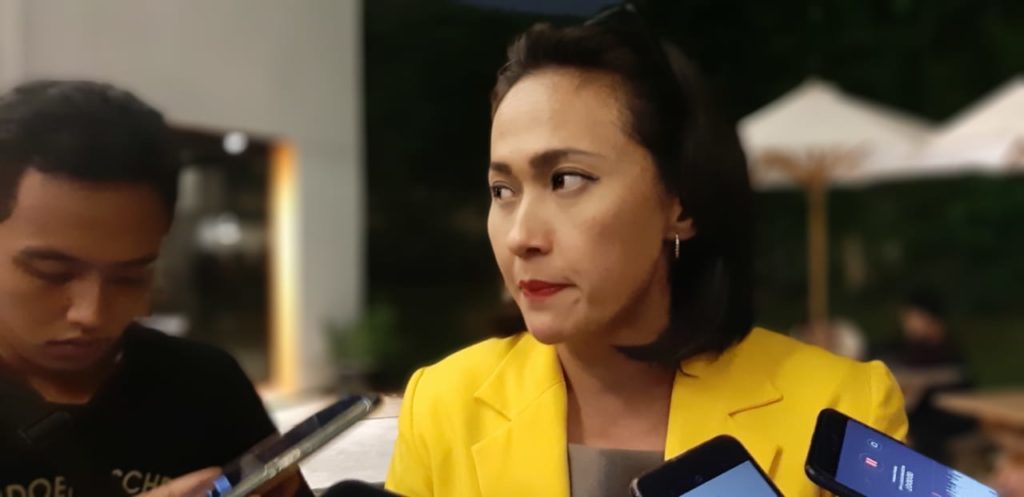 Wasekjen DPP Partai Golkar Christina Aryani Menganggap Capres 01 Serupa Tiongkok Dalam Menjalankan Ekonominya.(Foto: Adhon/NUSANTARANEWS.CO)