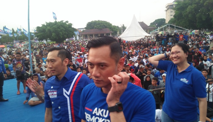 Kampanye Partai Demokrat Menyapa, AHY ajak warga Ponorogo tidak golput di Pemilu 2019. (Foto: Muh Nurcholis/NUSANTARANEWS.CO)