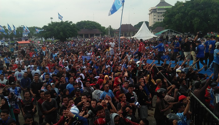 Kampanye Partai Demokrat Menyapa, AHY ajak warga Ponorogo tidak golput di Pemilu 2019. (Foto: Muh Nurcholis/NUSANTARANEWS.CO)