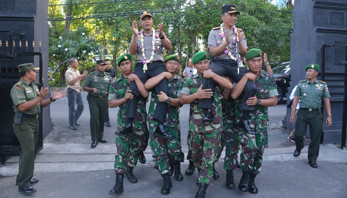 kapolrestabes surabaya, korem bhaskara jaya, nusantaranews, pelepasan dan penyambutan