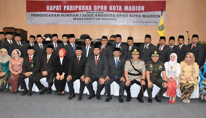 dprd madiun, kota madiun, anggota dprd madiun, resmi dilantik, disumpah, hasil pemilu 2019, periode 2019-2024, nusantaranews