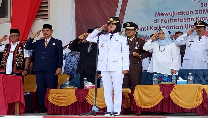 Mengusung Jargon 'Amanah', Laura-Hanafiah deklarasi ikut pilkada Nunukan.