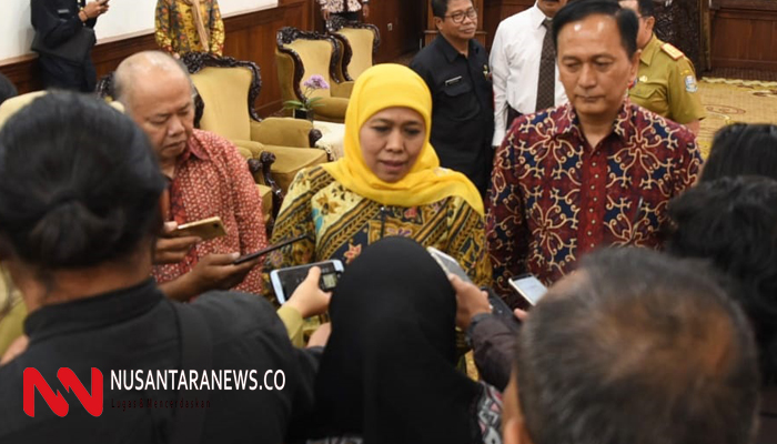 Gubernur Jawa Timur Khofifah Indar Parawansa memastikan ground breaking pembangunan bandara Kediri akan dimulai Januari 2020. (Foto: NUSANTARANEWS.CO/Setya)