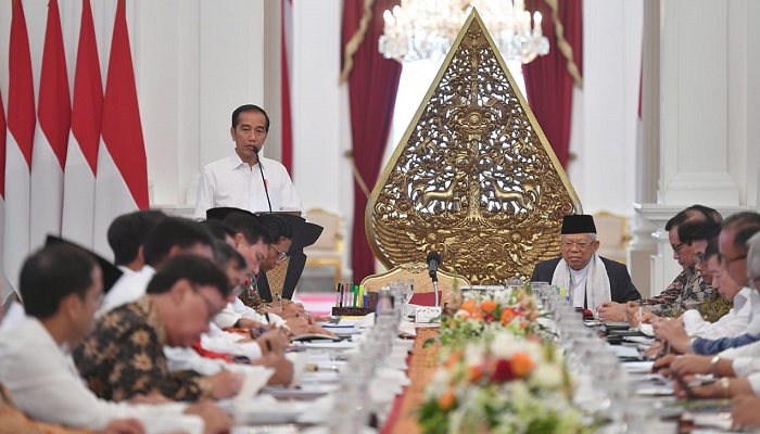 rapat perdana, kabinet indonesia maju, presiden jokowi, para menteri, nusantaranews