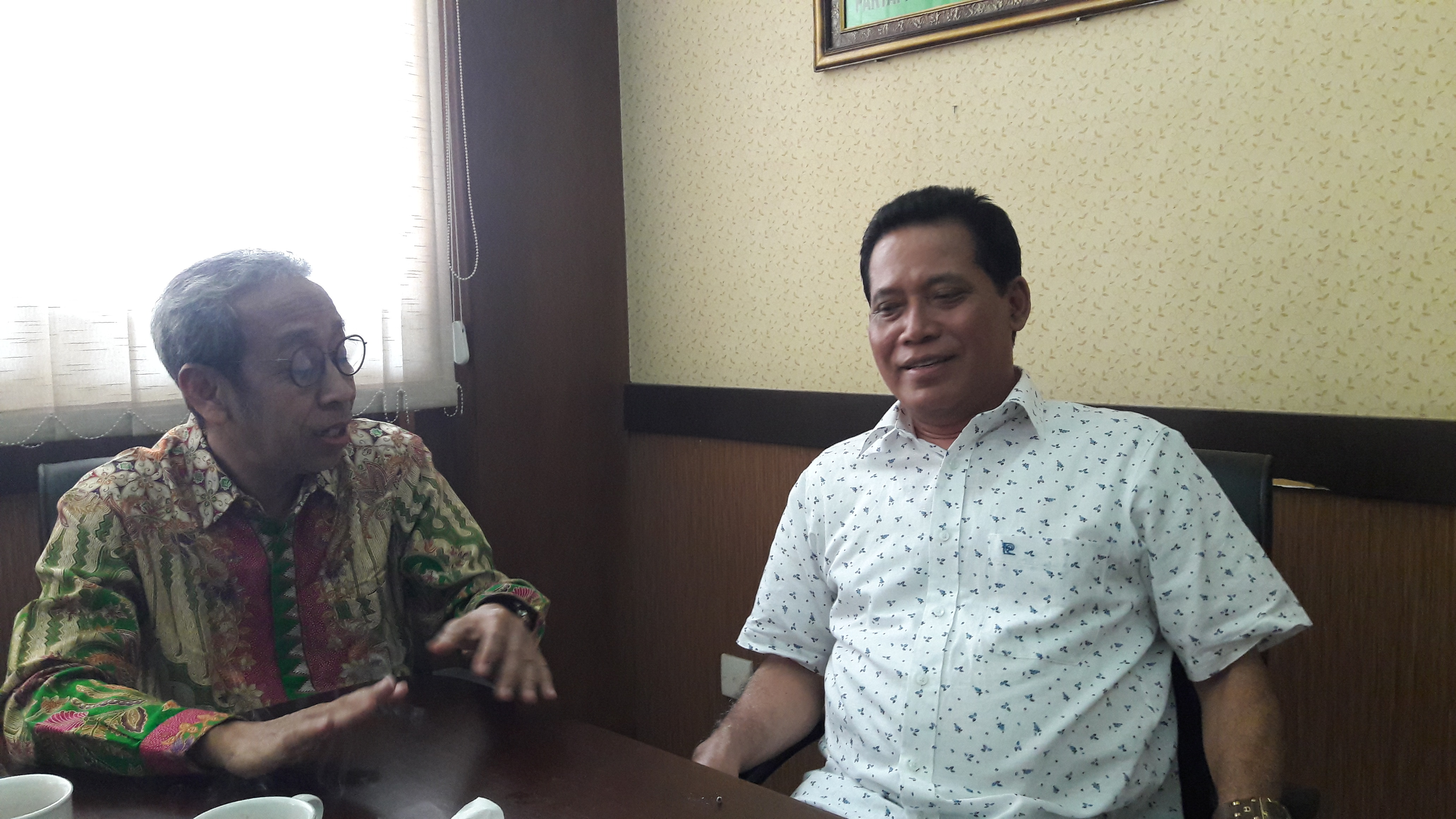 Ketua DPW PPP Jatim Musyafaj Noer dan PPP Jateng Masruhan menggelar pertemuan